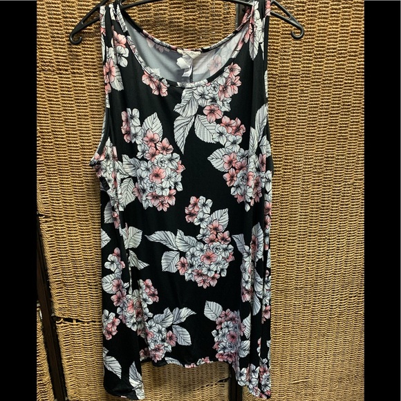 Brittany Black Tops - Brittany Black Floral Tank